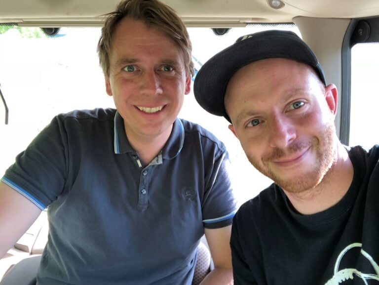 Jan Angermüller mit Christof Herber, Biobauer aus Querbachshof